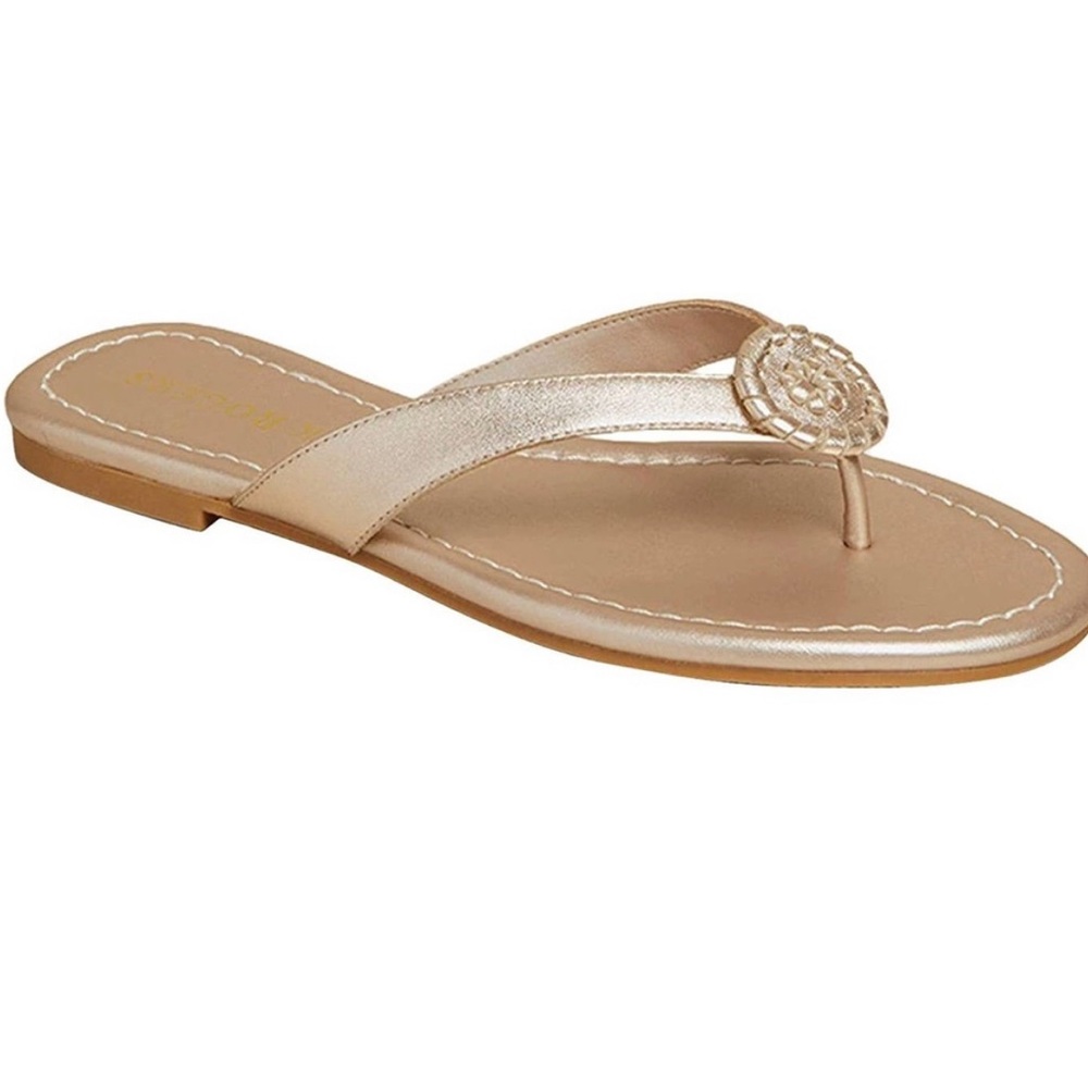 Jack Rogers Rowan flip-flop platinum size 7.5 medium